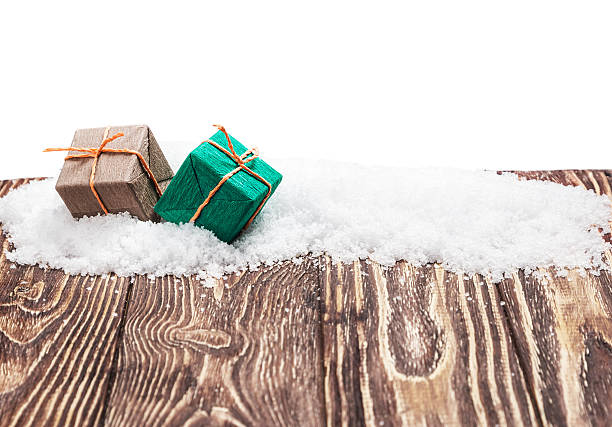 istock Christmas gifts in the back on a white background 500535320