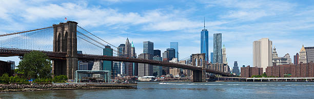 istock Panoramic view of lower Manhattan and Brooklyn bridge New York 500535485