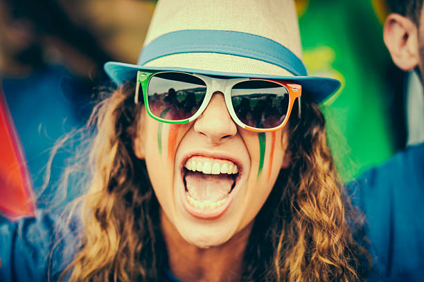 istock Female Italy Supporter at the Stadium 500536253