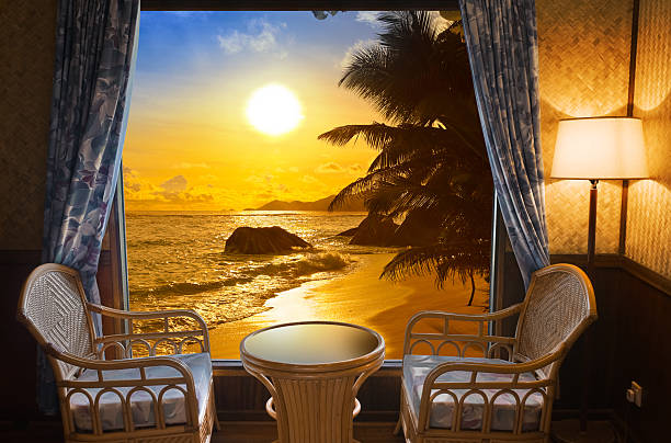 istock Hotel room and beach landscape 500538208