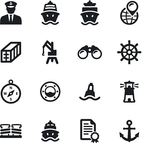 Vector illustration of Shipping Port Icons