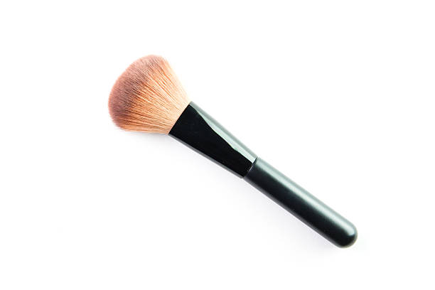make up brush powder blusher isolated on white background.