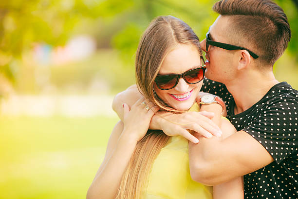 istock Happy couple in park 500539000