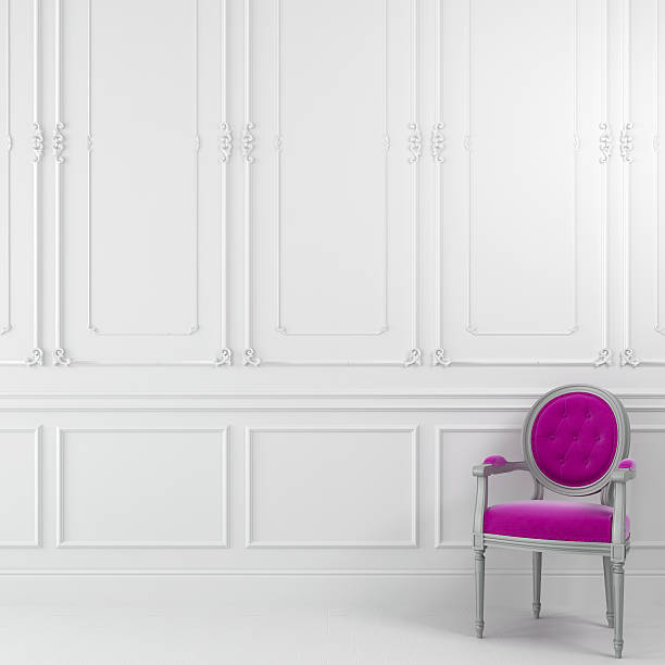 istock Pink chair in white interior 500540485