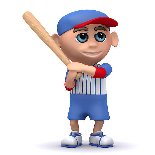 istock 3d Baseball kid stands ready with the bat 500540555