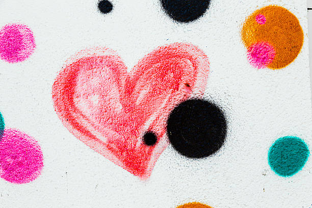 istock Red painted heart on a concrete wall 500540839