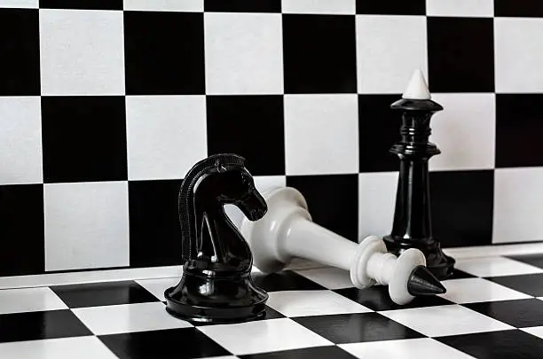 chessmen on the chess board, knight's move