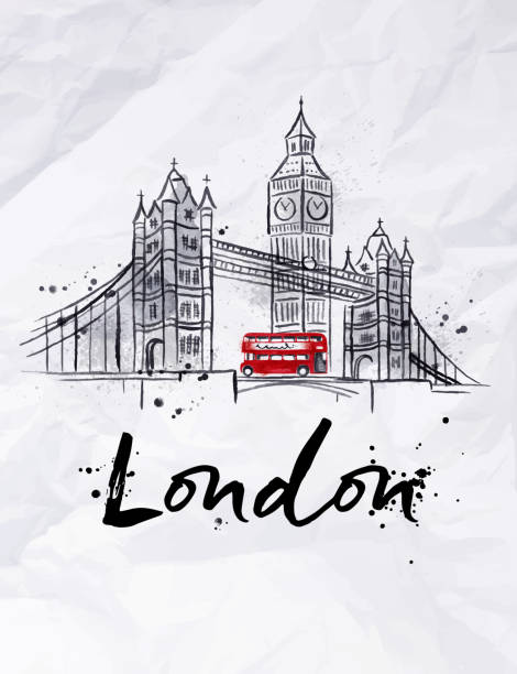 плакат london - london england uk travel big ben stock illustrations