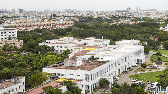 Chennai Aerial View with the Police HQ in the foreground