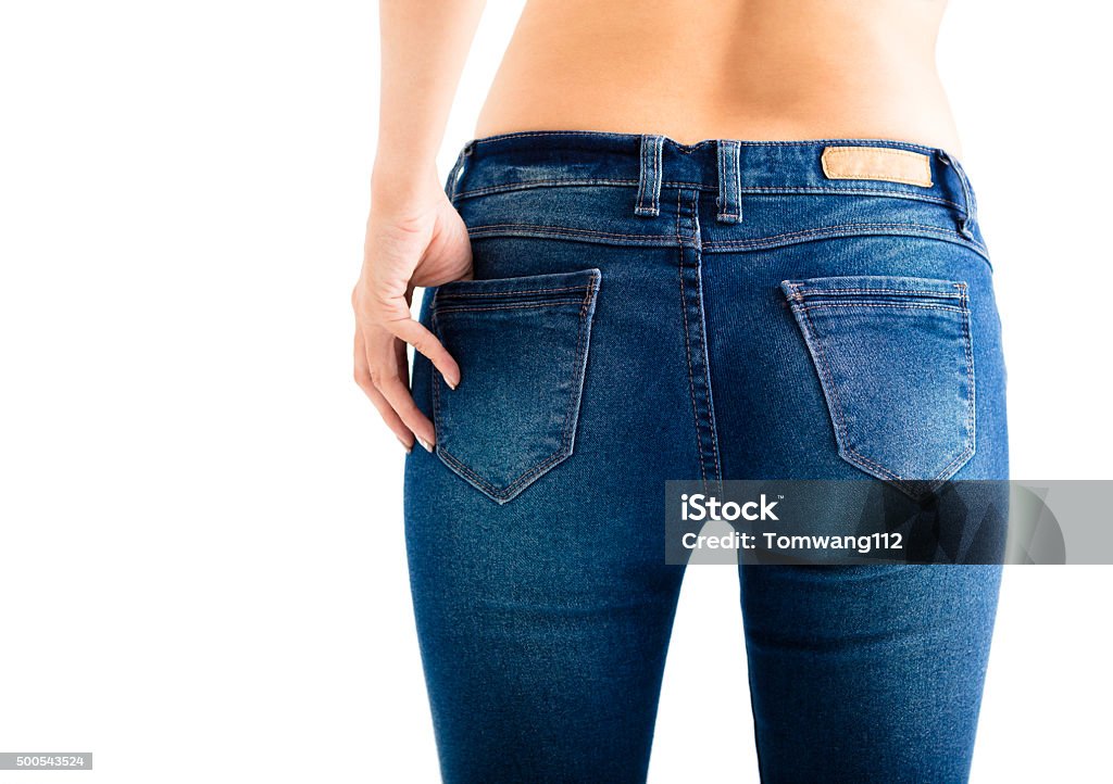 Closeup of sexy woman wearing jeans Jeans Stock Photo