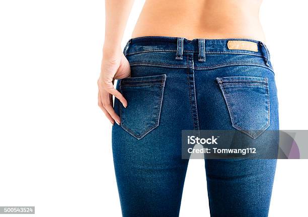 Closeup Of Sexy Woman Wearing Jeans Stock Photo - Download Image Now - Jeans, Rear View, One Woman Only