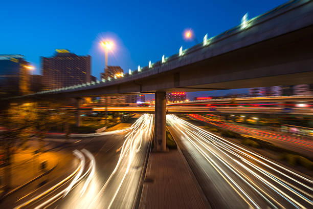istock Urban highway traffic at night 500543558
