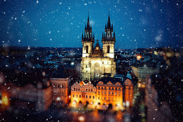 istock Christmas snow in Prague 500544076