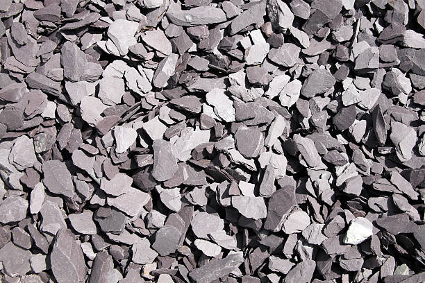 Slate stone chippings background stock photo