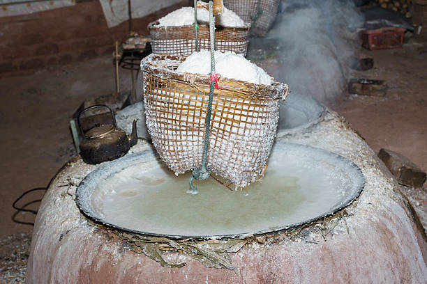 istock Boiling rock salt from underground water 500546008