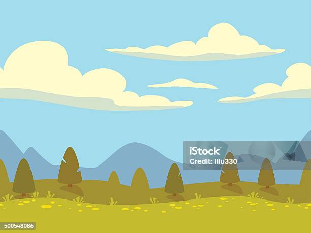 Cartoon Flat Seamless Landscape Stock Illustration - Download Image Now - Agricultural Field, Arranging, Backgrounds