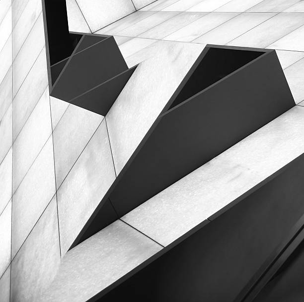 istock Architectural image of sloped interior with shelving system 500548286