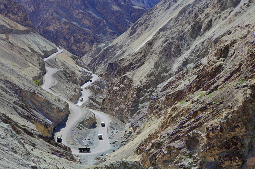 High-altitude road in the Himalayas - Ladakh, Jammu & Kasmir, India