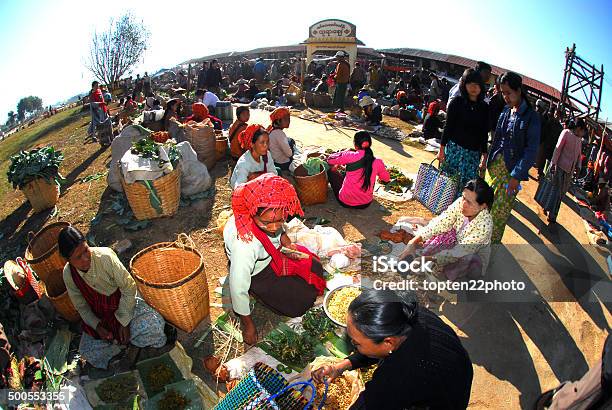 Traditional Market At Inle Lake Stock Photo - Download Image Now - Adult, Asia, Backgrounds