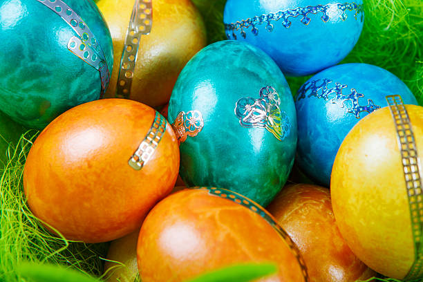 istock Colorful easter eggs in nest as traditional detail 500553595