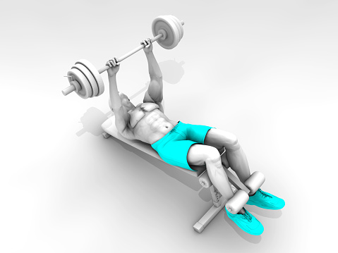 Body Building Training / Photorealistic 3D Illustration