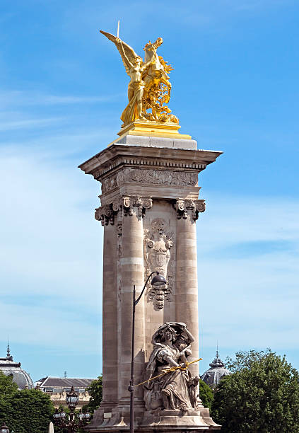 istock Paris - Pillar of Alexandre III bridge 500555315