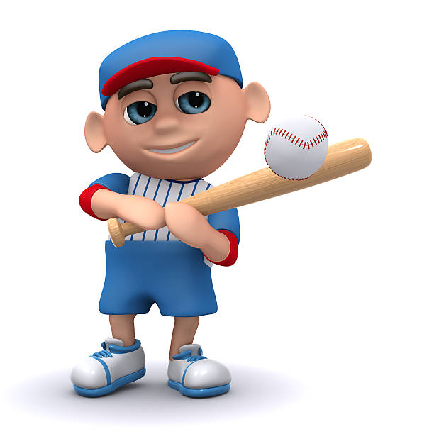 istock 3d Baseball kid hits the ball 500555653