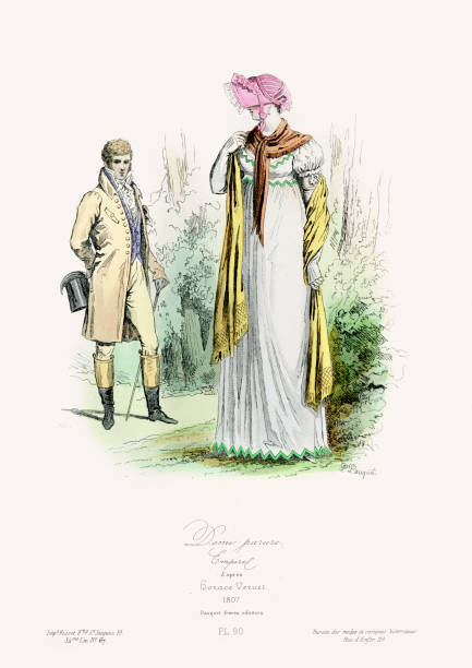 ilustrações de stock, clip art, desenhos animados e ícones de moda do início do século xix - jane austen women victorian style authority