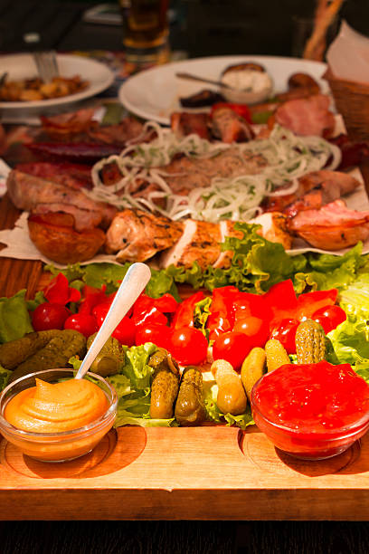 istock Table in the Restaurant. Vegetables and Meat 500557695