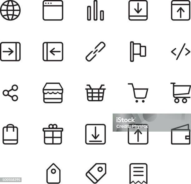 Ecommerce Icons Set Stock Illustration - Download Image Now - Icon Symbol, Currency, Ios - Greece