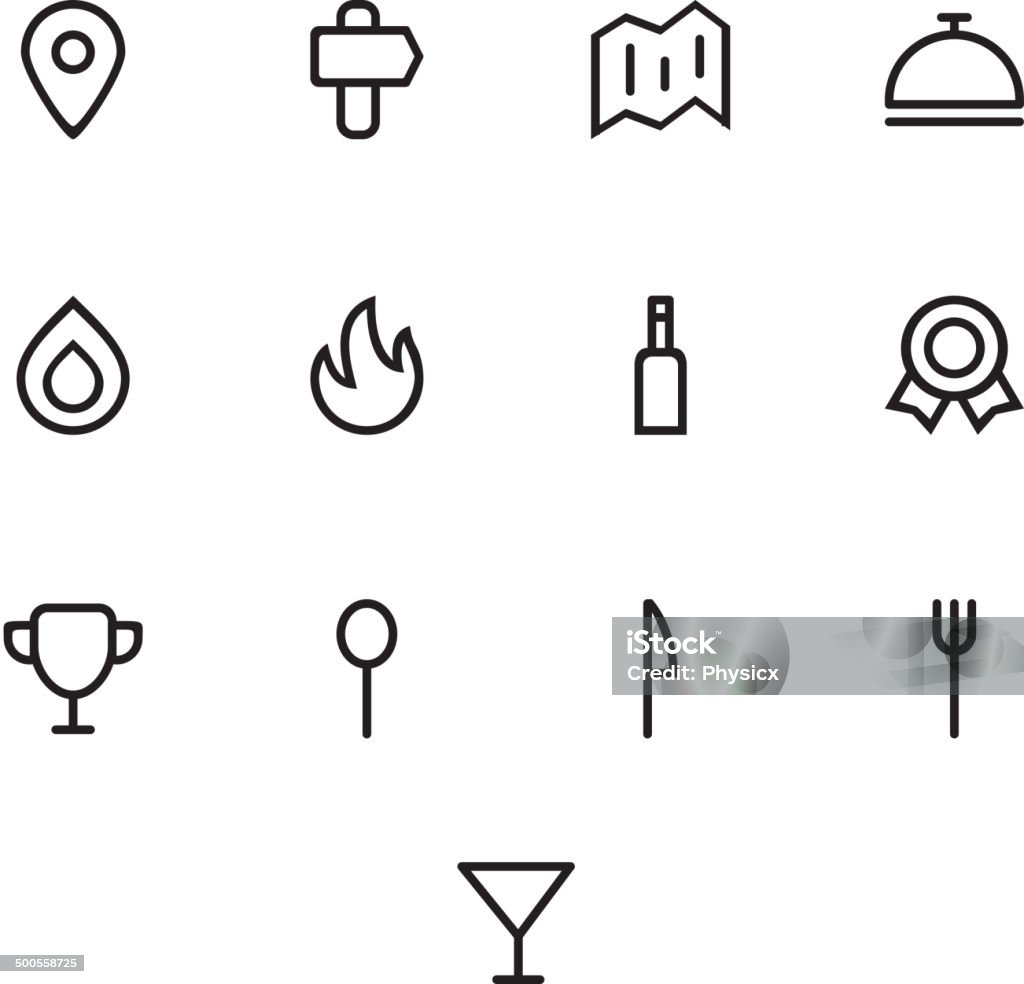 Icons Set of Kitchen (Food & Beverage) 45 Thin Icons Set of Kitchen (Food & Beverage). Simple line icons pack. Alcohol - Drink stock vector