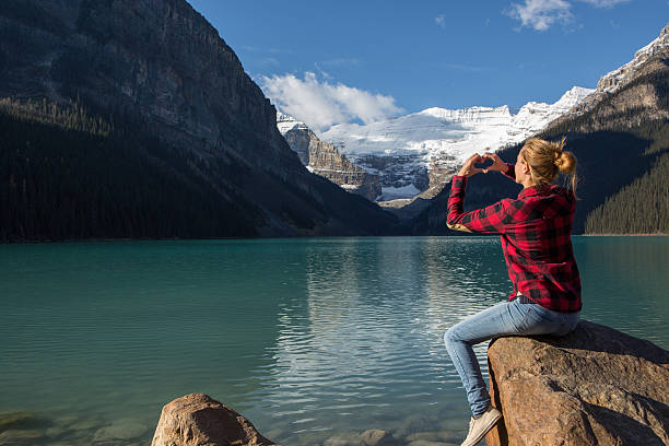 istock Girl loving lake Louise 500564306