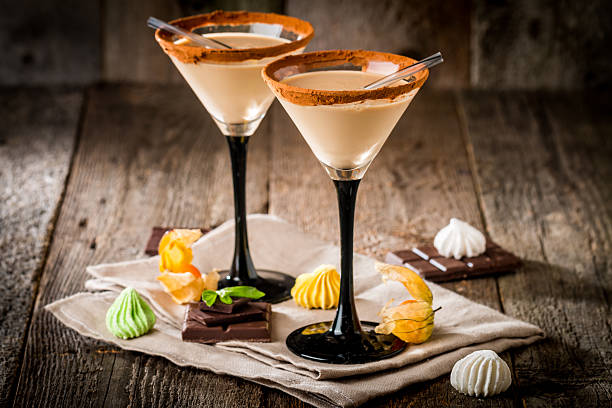 Irish cream liqueur in a glass