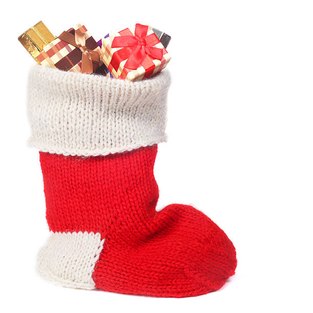 Close-Up Of Sock On Colored Background