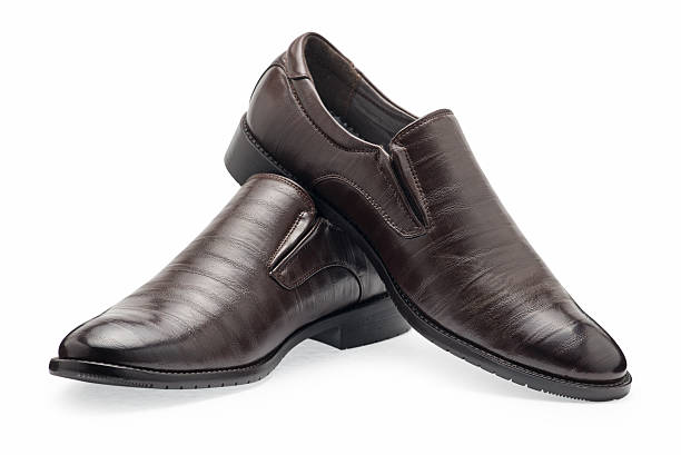 istock Pair of classical black leather shoes for men 500564690