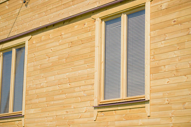 istock House wooden window with jalousie 500566518