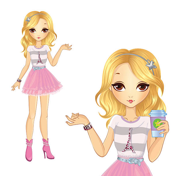 istock Girl In Pink Skirt Holding Coffee 500567078