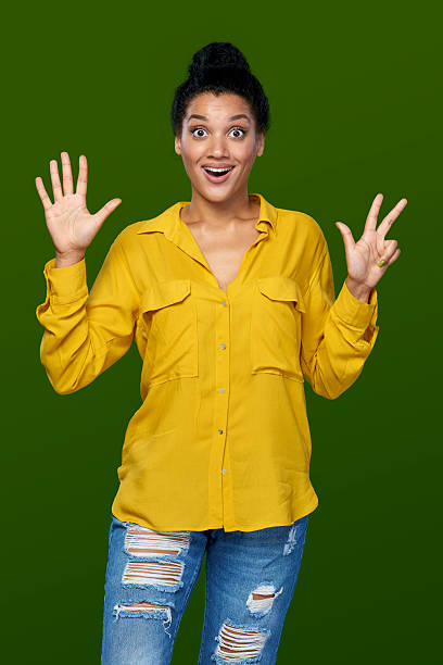 istock Woman showing eight fingers 500567104