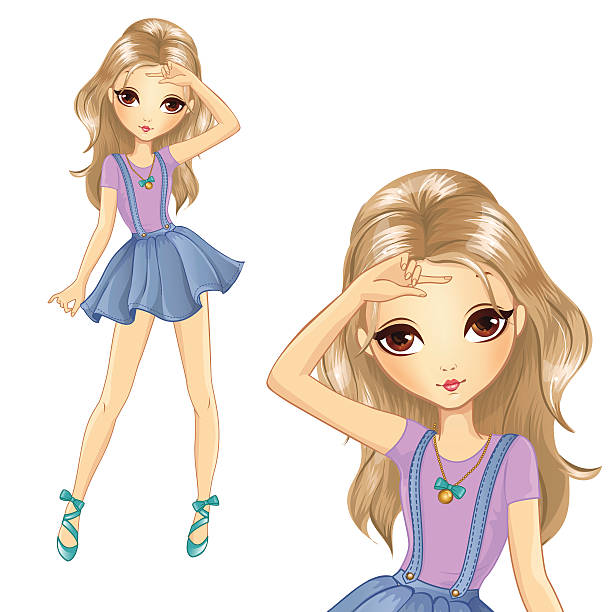 istock Girl In School Denim Skirt 500567106
