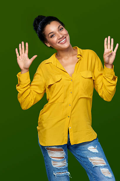 istock Woman showing nine fingers 500567164