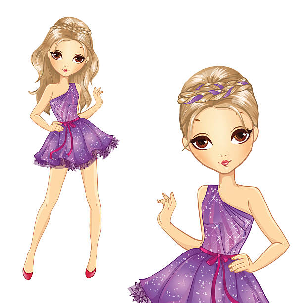 istock Girl With Braids In Violet Dress 500567174
