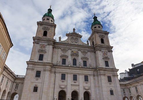 Saint Stephen's Basilica in the centre of Budapest, capital city of Hungary. Landmark and place of worship was built between 1851 and 1905. It is the equal tallest building in the city