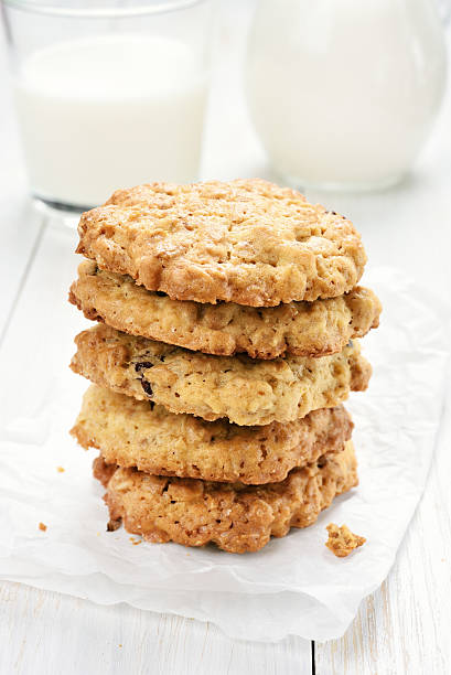 istock Cookies from oats stacked 500567998