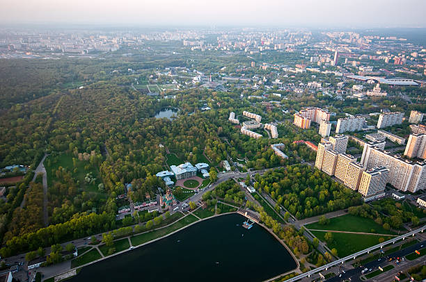 istock Bird's eye view of Moscow at dawn 500569420
