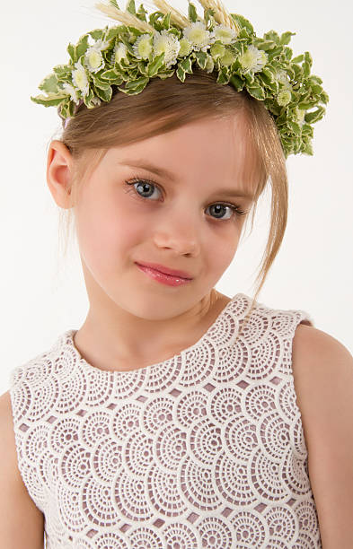 istock the child with a fine wreath on the head 500569920