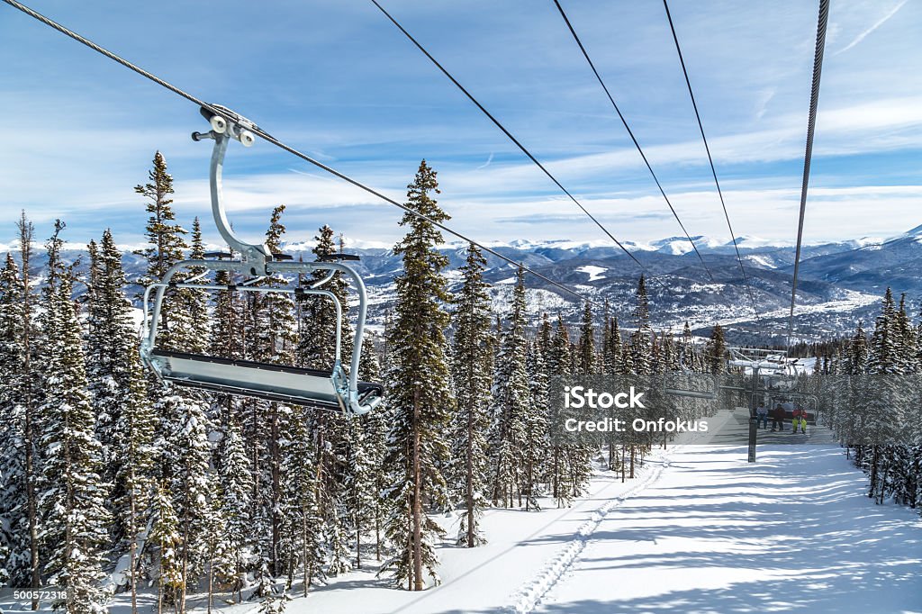 Ski Chair Lift at Breckenridge Ski Resort, Colorado Ski Chair Lift at Breckenridge ski resort, Colorado Breckenridge Stock Photo
