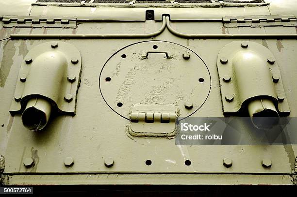 Old Tank Door Detail Stock Photo - Download Image Now - 2015, Armed Forces, Armored Tank