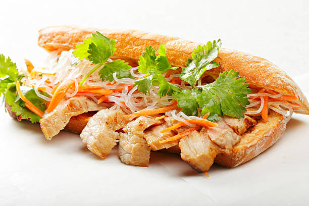 Banh mi with pork stock photo