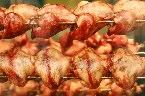 バーベキューチキン - rotisserie chicken roasted barbecue ストックフォトと画像