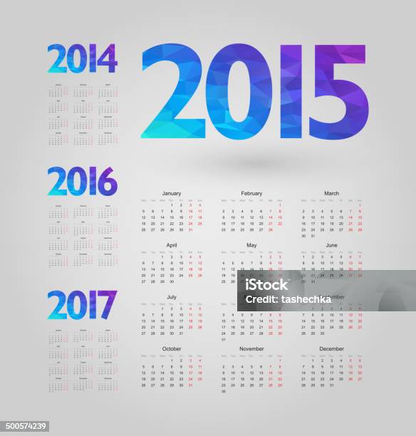 Kalendarz - Stockowe grafiki wektorowe i więcej obrazów 2014 - 2014, 2015, 2016